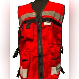 Red Reflective Utility Safety Vest, EUC